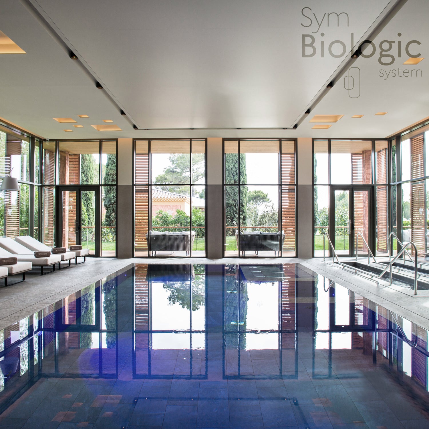 Picture of an illuminated spa pool, featuring gentle lighting that enhances the tranquil and luxurious spa experience, inviting guests to relax in warm, comforting waters.